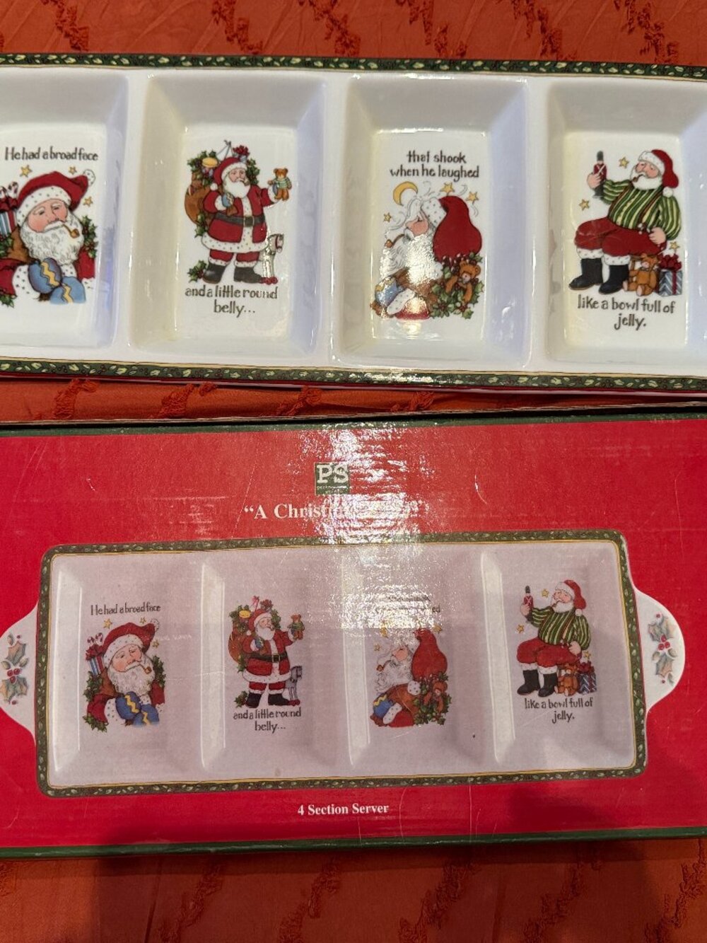 Portmeirion Studio “A Christmas Story” 4 Section Server Dish w/box